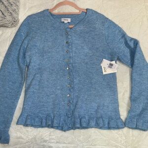 CeCe Blue Button-Up Cardigan